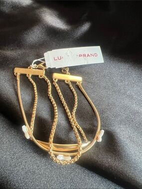 Lucky Brand Multi-Chain Gold Bracelet with White Accents